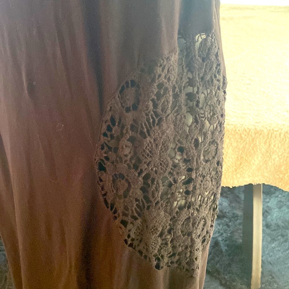 Rip Curl maxi dress black with side waist crochet cut outs L - Picture 2 of 12